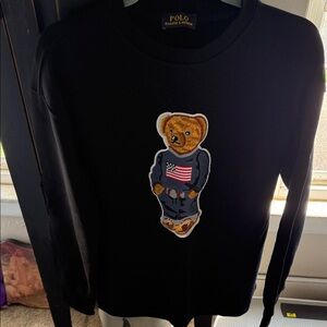 Polo by Ralph Lauren Black Sweatshirt with Bear Patch